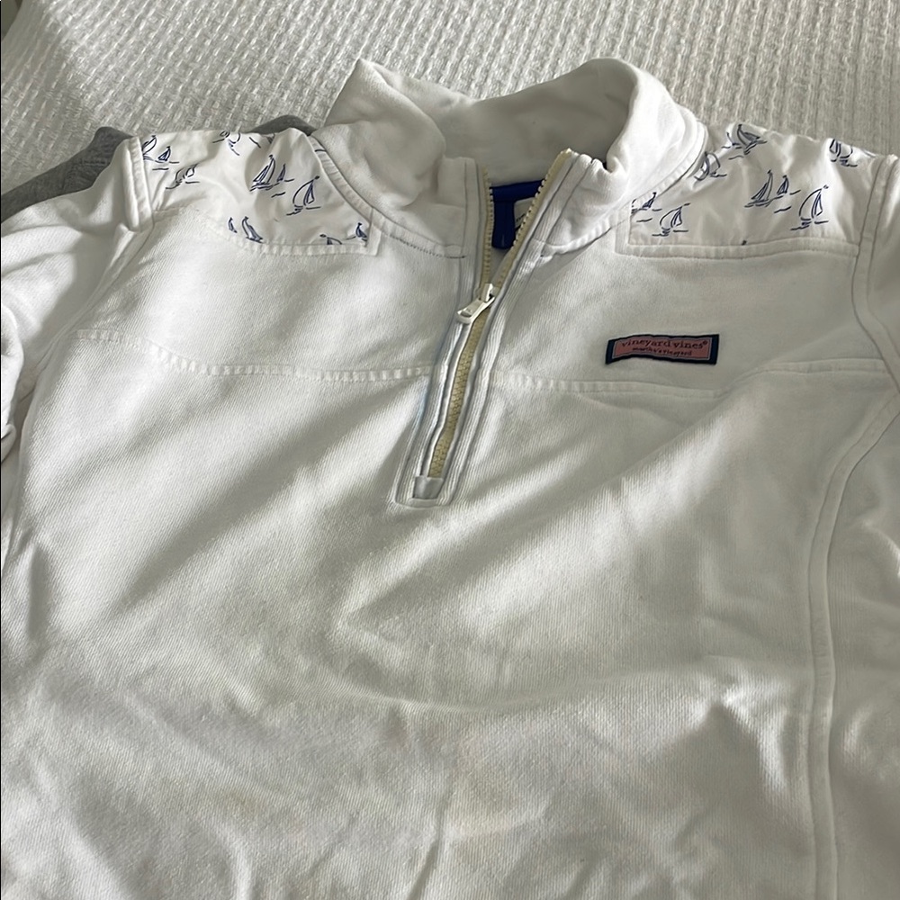 Vineyard Vines Blue and White Polo Zippered Hoodie
